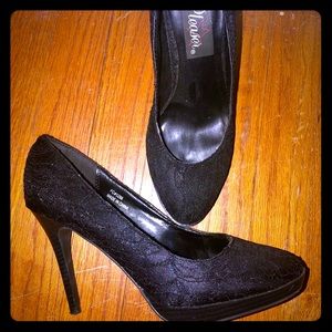 Black lace detail stiletto heels 3/$15; 5/$25